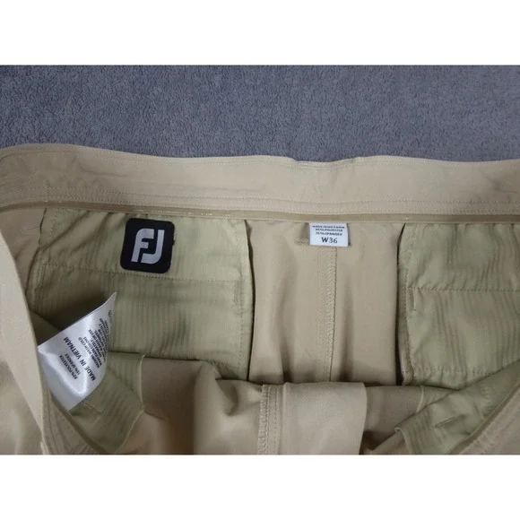 FootJoy Mens Performance Golf Shorts Khaki Tan Flat Front Stretch Size 36 FJ - Picture 4 of 9